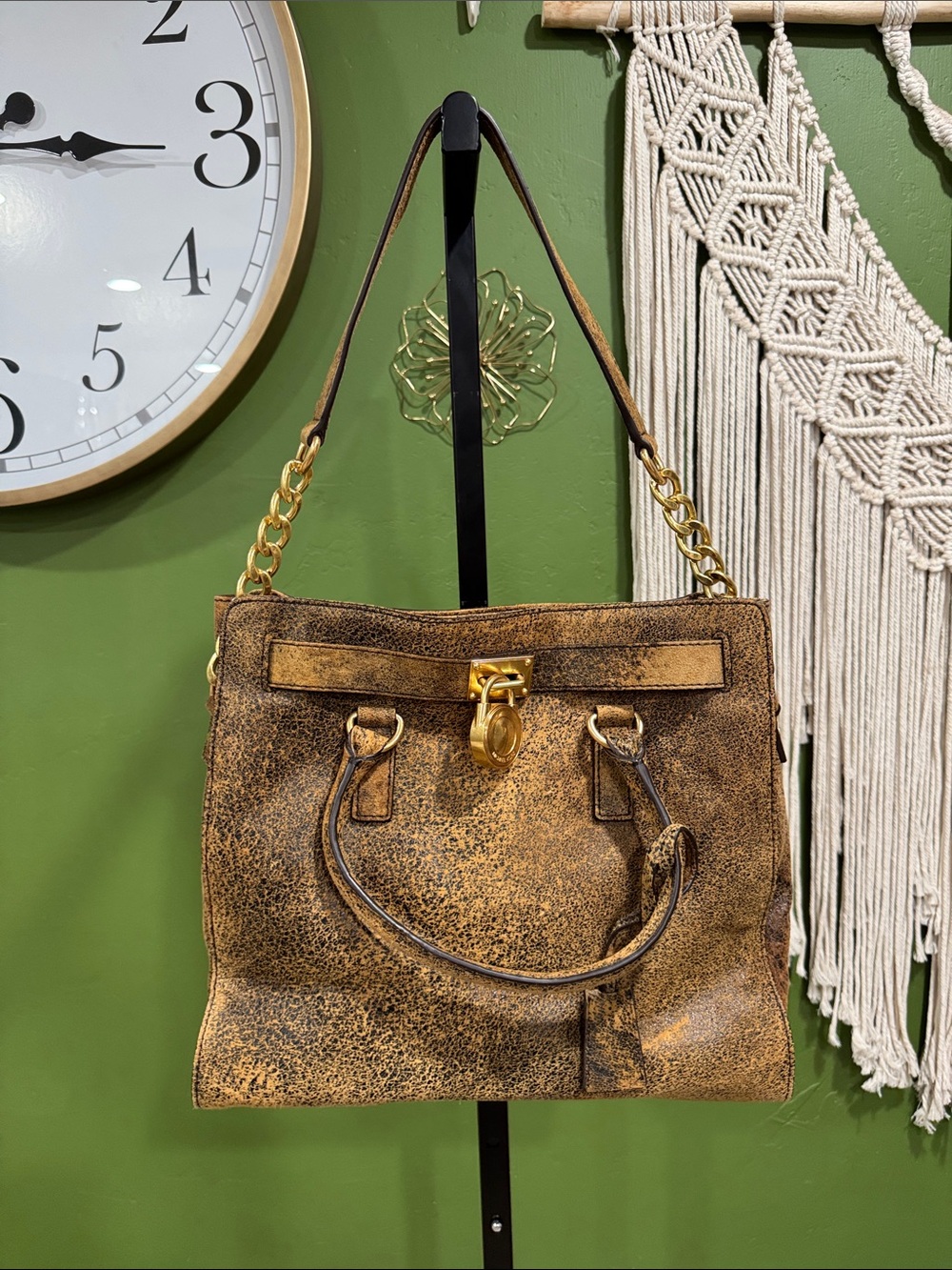 Michael Kors Hamilton Satchel with Gold Hardware